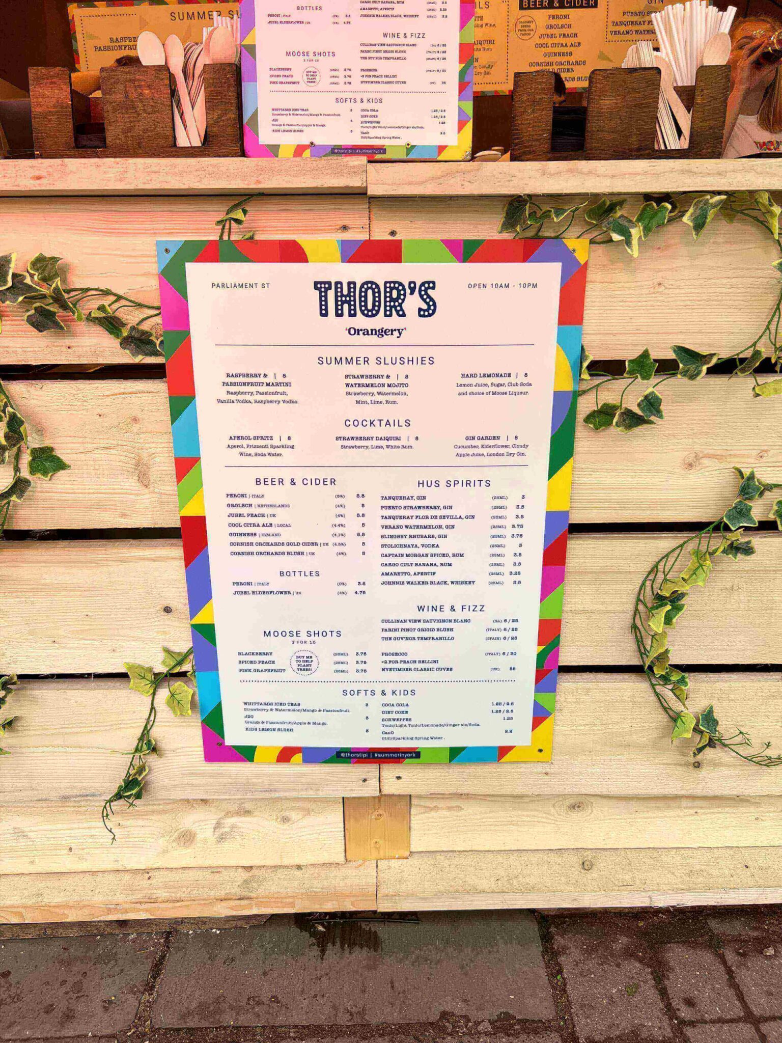 thors tipi york menu