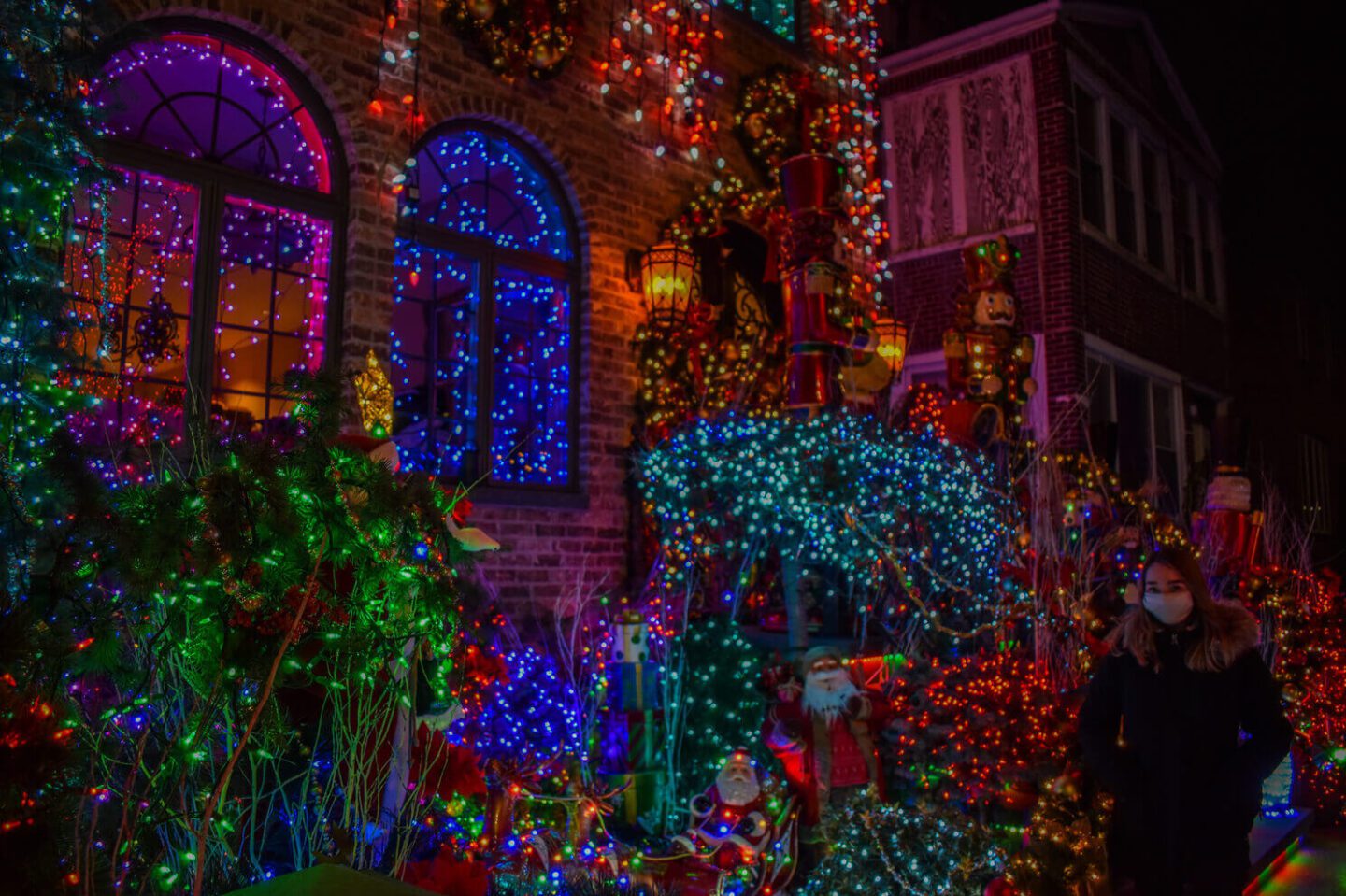 Visit Dyker Heights - places to go in New York at night at Christmas