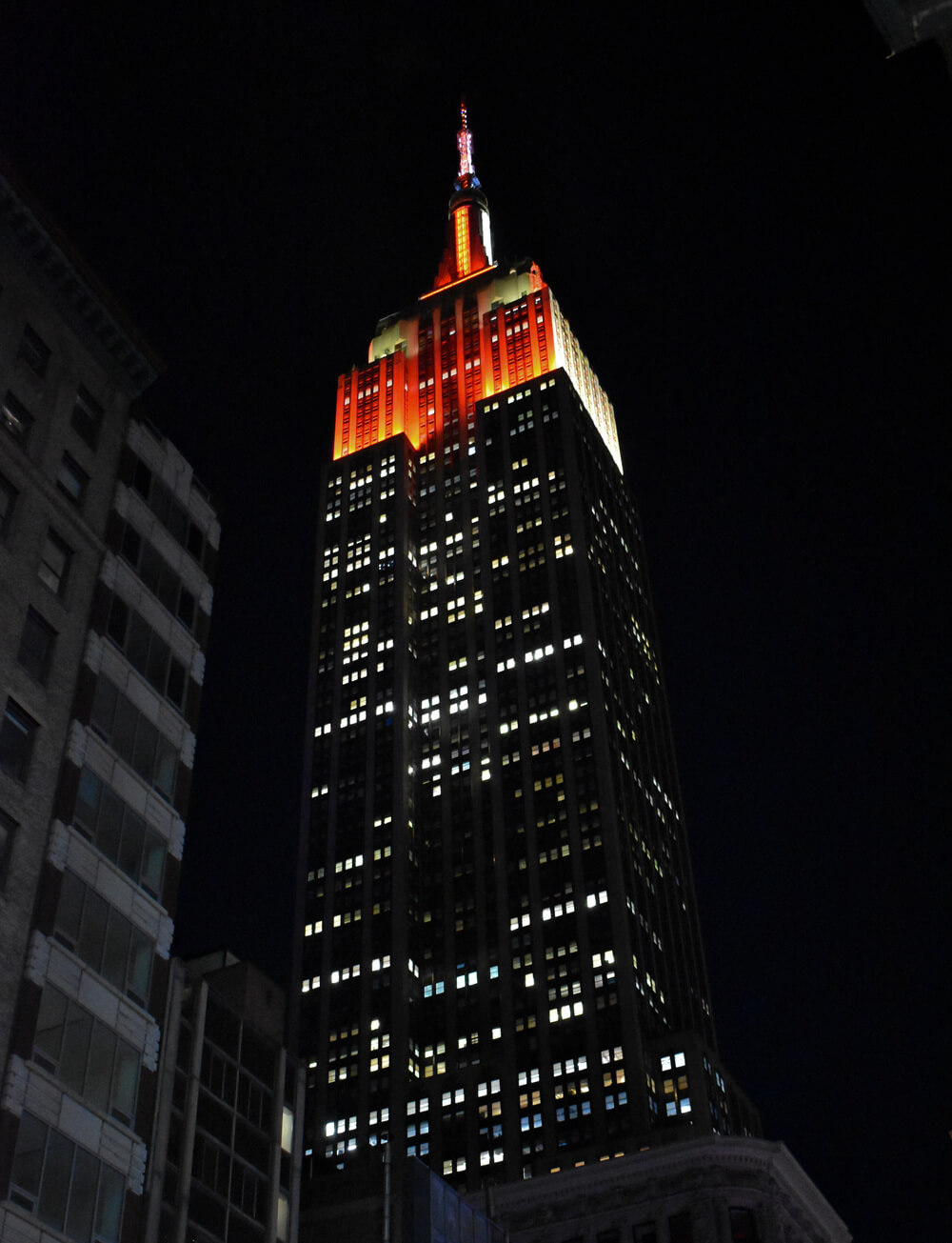 See the Empire State Building at night