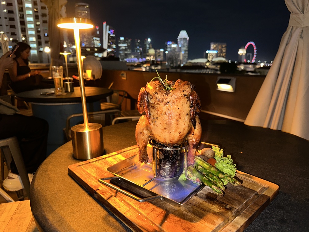 Roast beer can chicken
