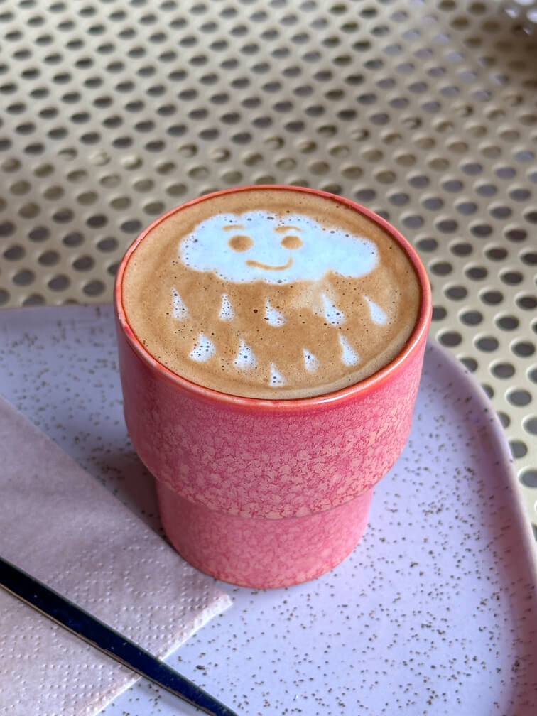 Moka Bloom coffee and cake