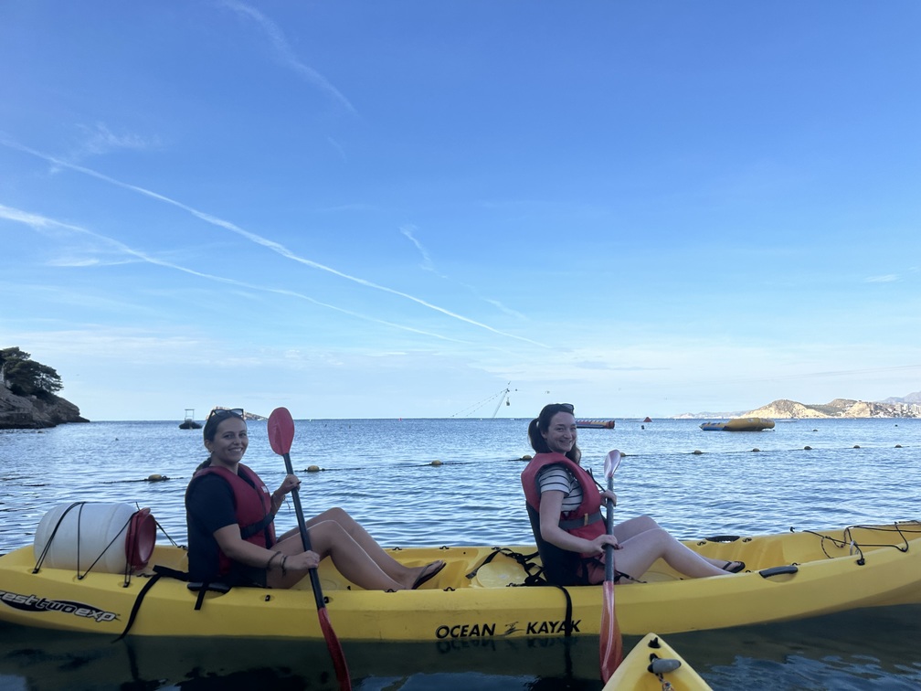 Kayaking in the sea